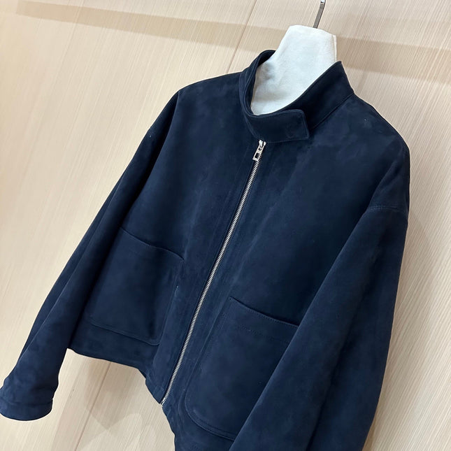 HERMES 25S CAMEL HAIR LEATHER JACKET 250