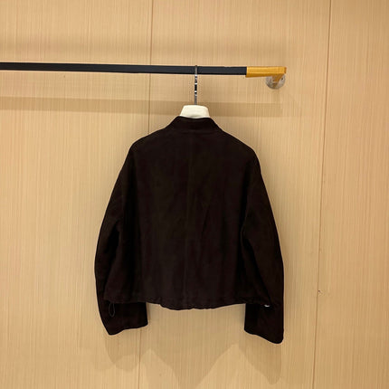 HERMES 25S CAMEL HAIR LEATHER JACKET 248