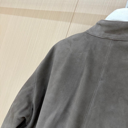 HERMES 25S CAMEL HAIR LEATHER JACKET 247