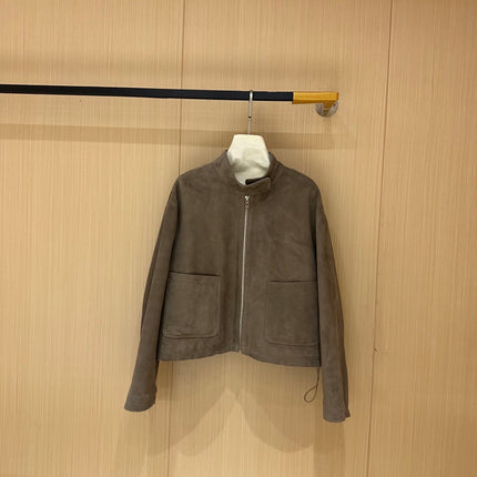 HERMES 25S CAMEL HAIR LEATHER JACKET 247