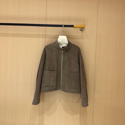 HERMES 25S CAMEL HAIR LEATHER JACKET 247