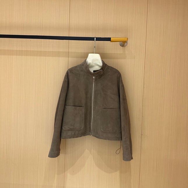 HERMES 25S CAMEL HAIR LEATHER JACKET 247