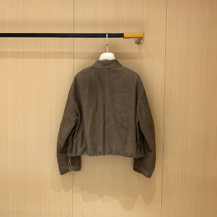 HERMES 25S CAMEL HAIR LEATHER JACKET 247