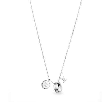 MONOGRAM PATTERN CHARMS NECKLACE