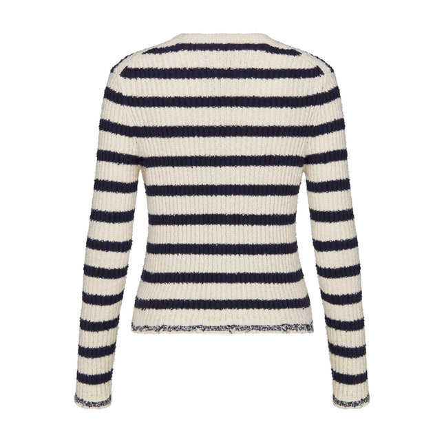 Striped knitted Beige Black Cardigan