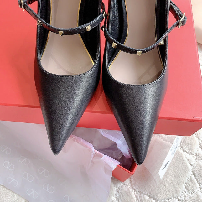 Rockstud Straps Pump 90mm Black