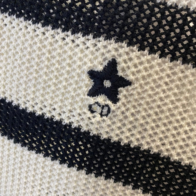 Black and beige hollow knitted vest