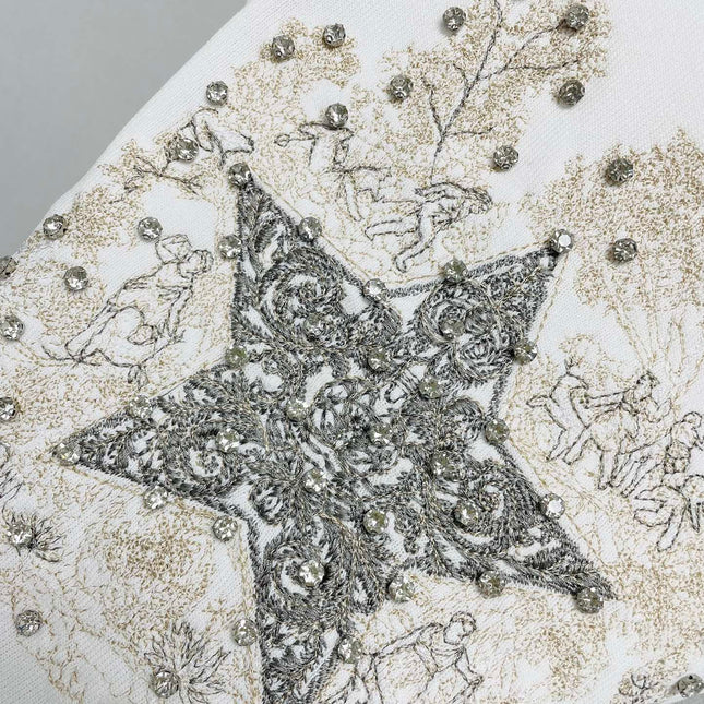 CD Star Embroidered Cropped Tank Top