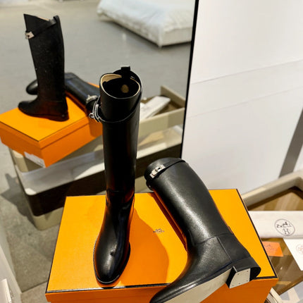 STIVALI JUMPING IN BLACK CALFSKIN