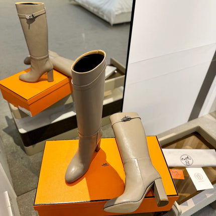 STORY BOOT 85MM IN PEANUT BROWN CALFSKIN