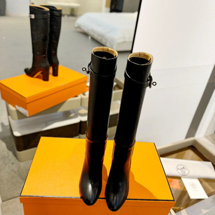 STORY BOOT 85MM IN BLACK CALFSKIN