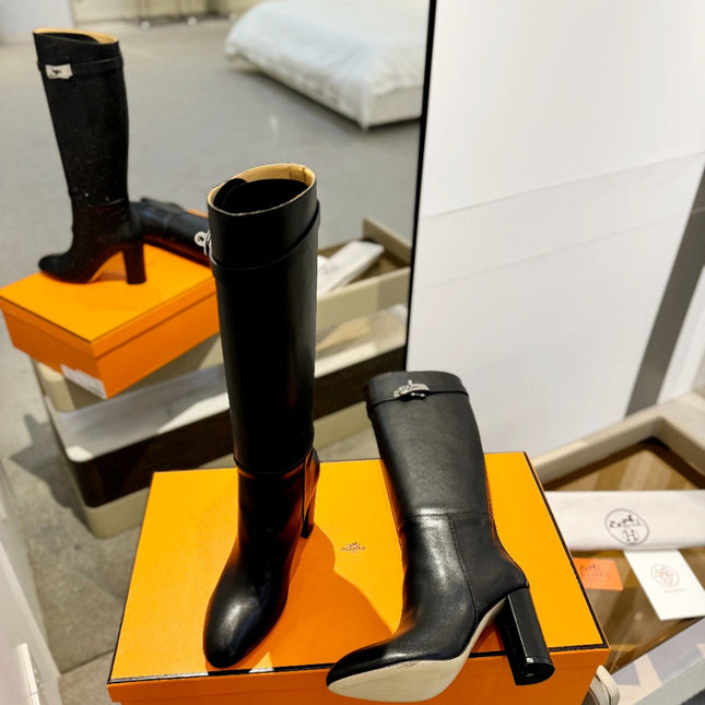 STORY BOOT 85MM IN BLACK CALFSKIN