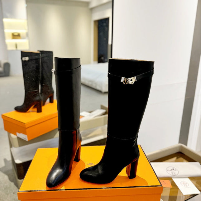 STORY BOOT 85MM IN BLACK CALFSKIN