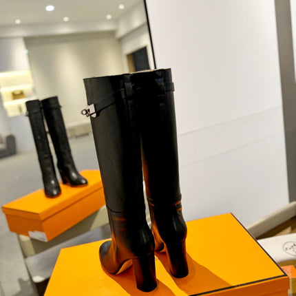 STORY BOOT 85MM IN BLACK CALFSKIN