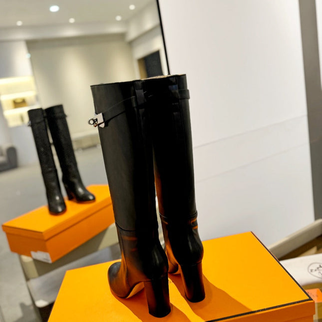 STORY BOOT 85MM IN BLACK CALFSKIN