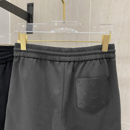 LV CASUAL SHORTS DARK GRAY COTTON STRETCH FABRIC 239610