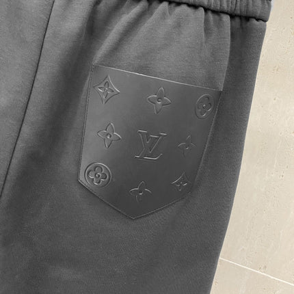 LV CASUAL SHORTS DARK GRAY COTTON STRETCH FABRIC 239610