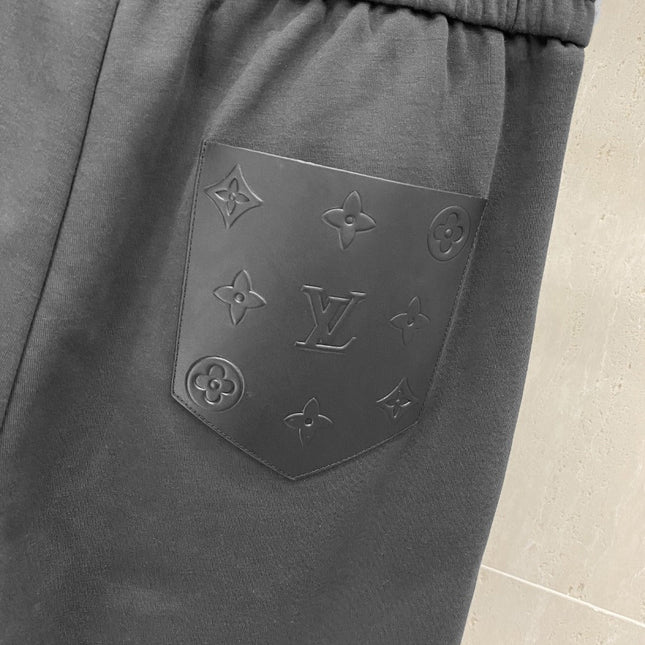 LV CASUAL SHORTS DARK GRAY COTTON STRETCH FABRIC 239610