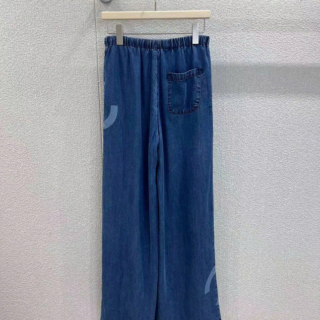 CHANEL STRAIGHT-LEG JEANS WITH LOGO